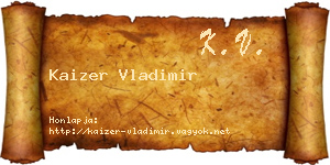 Kaizer Vladimir névjegykártya